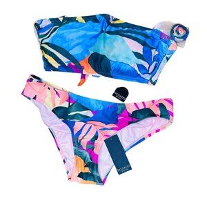 Palisades Beach Club Size Medium Bikini Tropical Beach Swim Floral Vacation